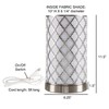 Hastings Home LED Uplight Table Lamp with Steel Finish, Fabric Overwrap, Laser Cut Quatrefoil Pattern for Home 458796FTR